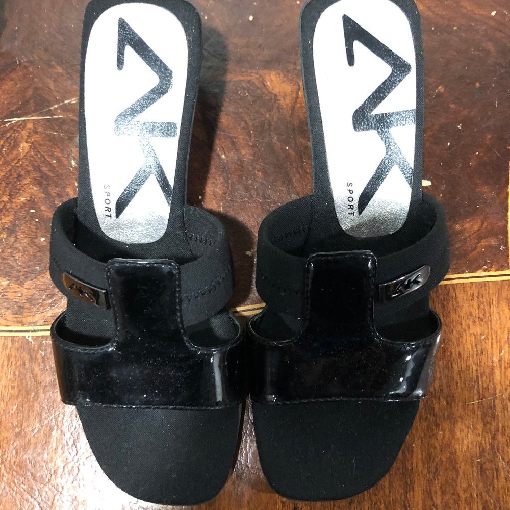 Anne Klein Sport Black Wedge Sandal